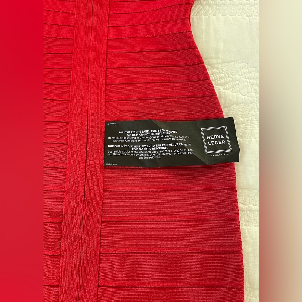 Herve Leger “Lexi” Red 3/4 Sleeve Bandage Dress (Size XS; Brand New) - Picture 6 of 15